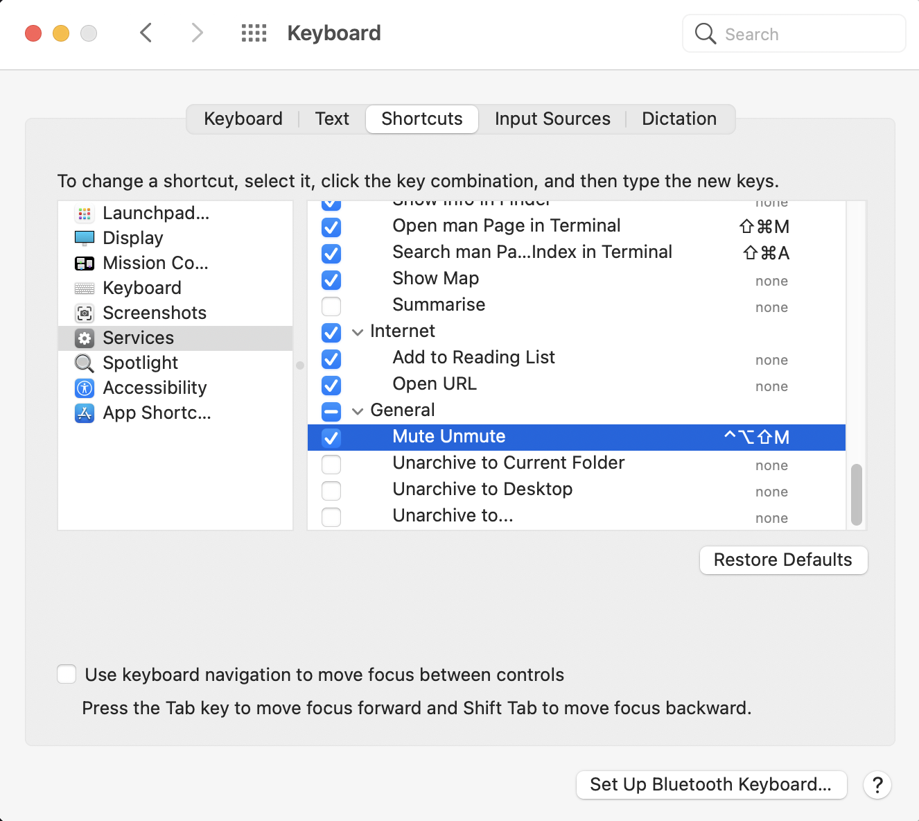 Keyboard Preferences